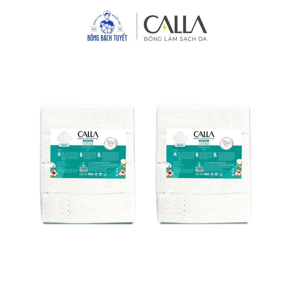 Combo 2 Túi Bông Tẩy trang làm sạch da Bông Bạch Tuyết Calla Sạch Sâu