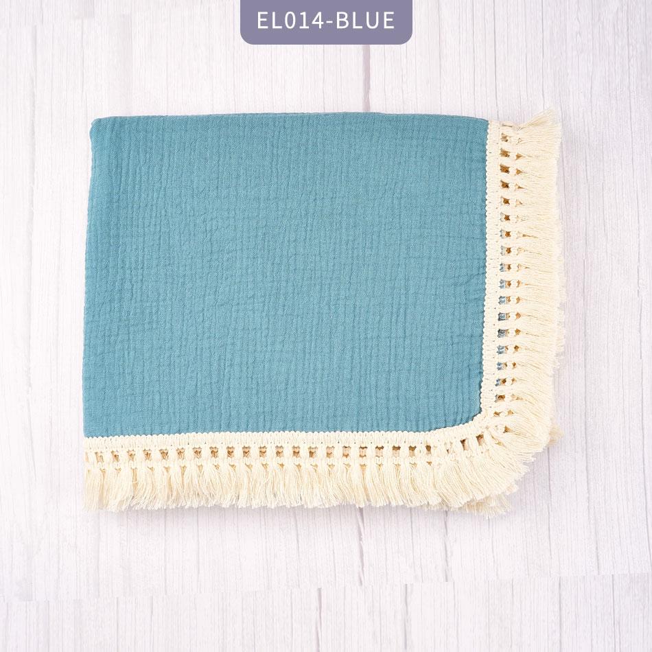 2 Lớp Thân Thiện Với Làn Da Muslin Đầm 100% Cotton Màu Trơn Viền Ren 2 Chăn Lưới Cho Bé