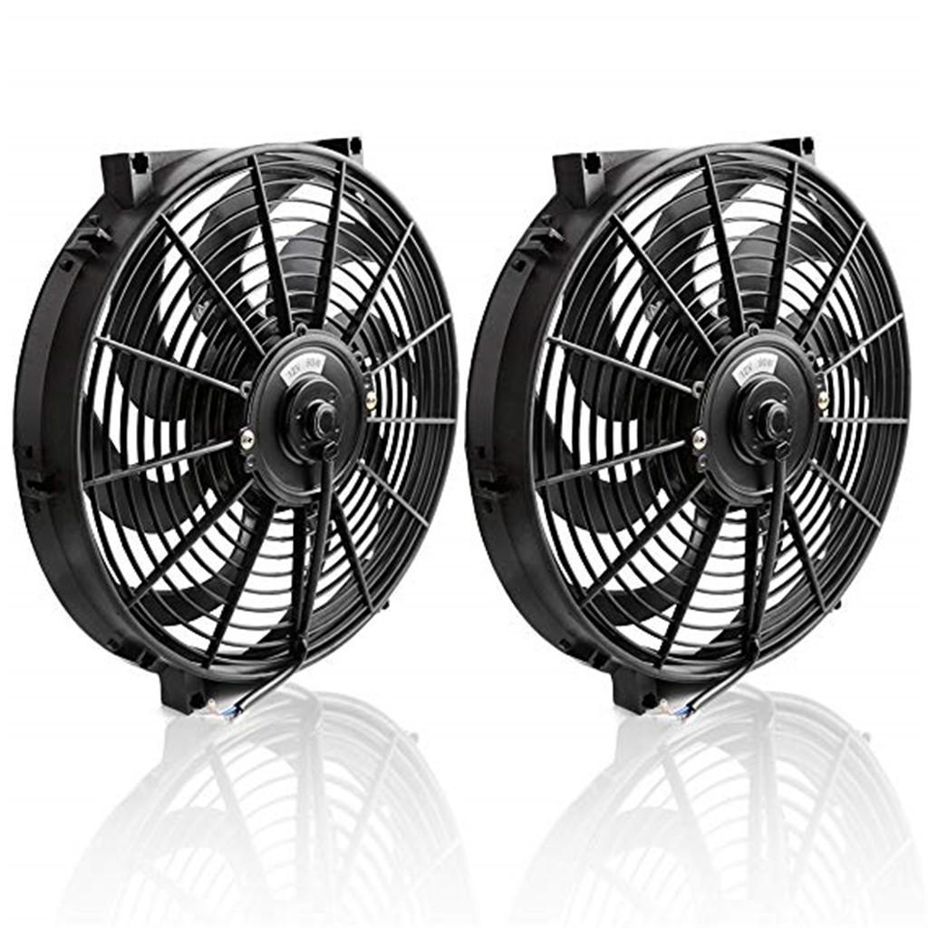 Universal 14" Curved Electric Engine Radiator Cooling Fan with Mounting Kits