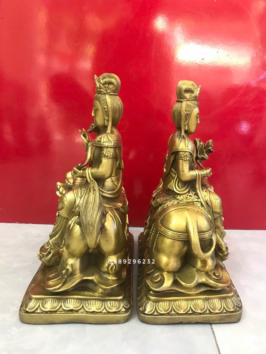 Tượng Phật bà quan âm Văn Thù - Phổ Hiền bồ tát bằng đồng - Quan Âm Văn Thù - Phổ Hiền