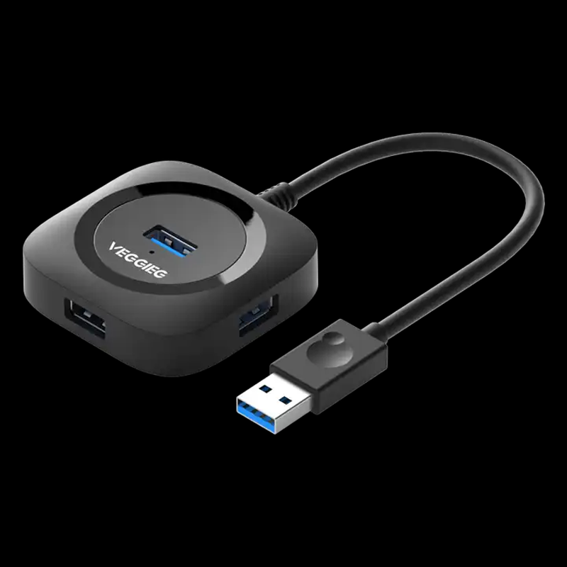 Bộ Chia USB 3.0 Ra 4 Cổng Dài 0.3m - Hub USB 3.0 Veggieg V-U2406 Hàng Chính hãng Veggieg