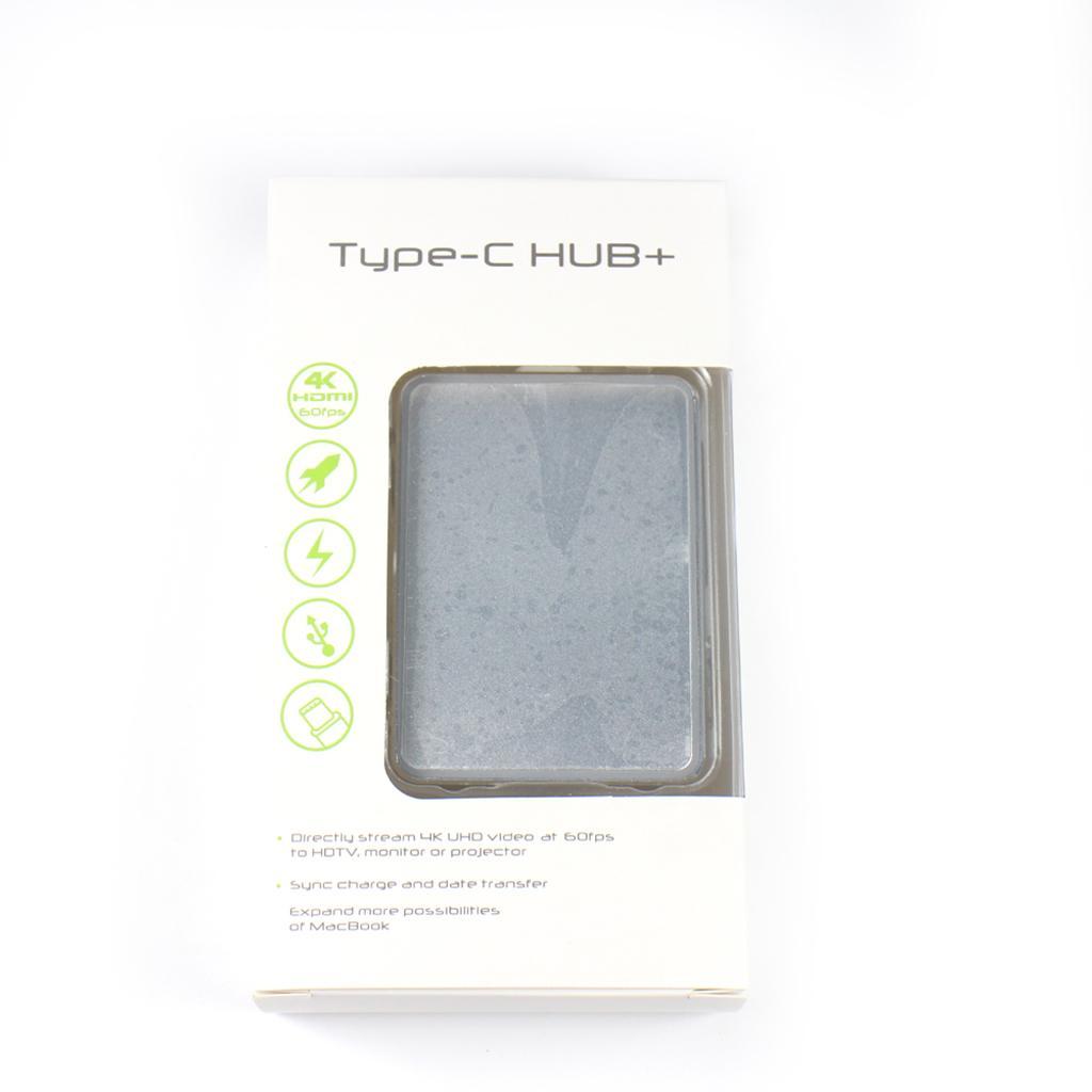 Aluminum USB Type-C 7 in1 4K 30Hz/1080 60Hz Hub Adapter Card Reader USB
