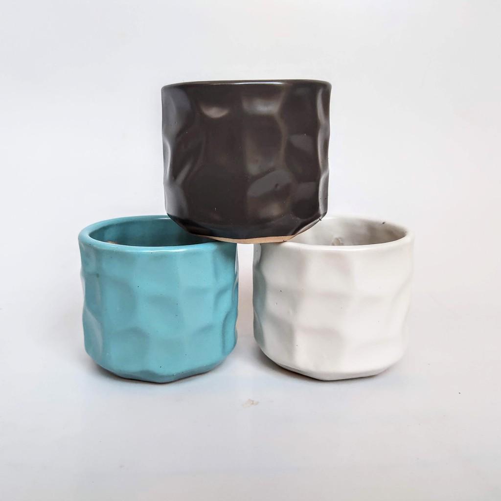 Chậu sứ trụ men lạnh siêu xinh. Chậu sứ men lạnh 8 cm, phù hợp trồng sen đá, xương rồng, cẩm nhung, cây mini