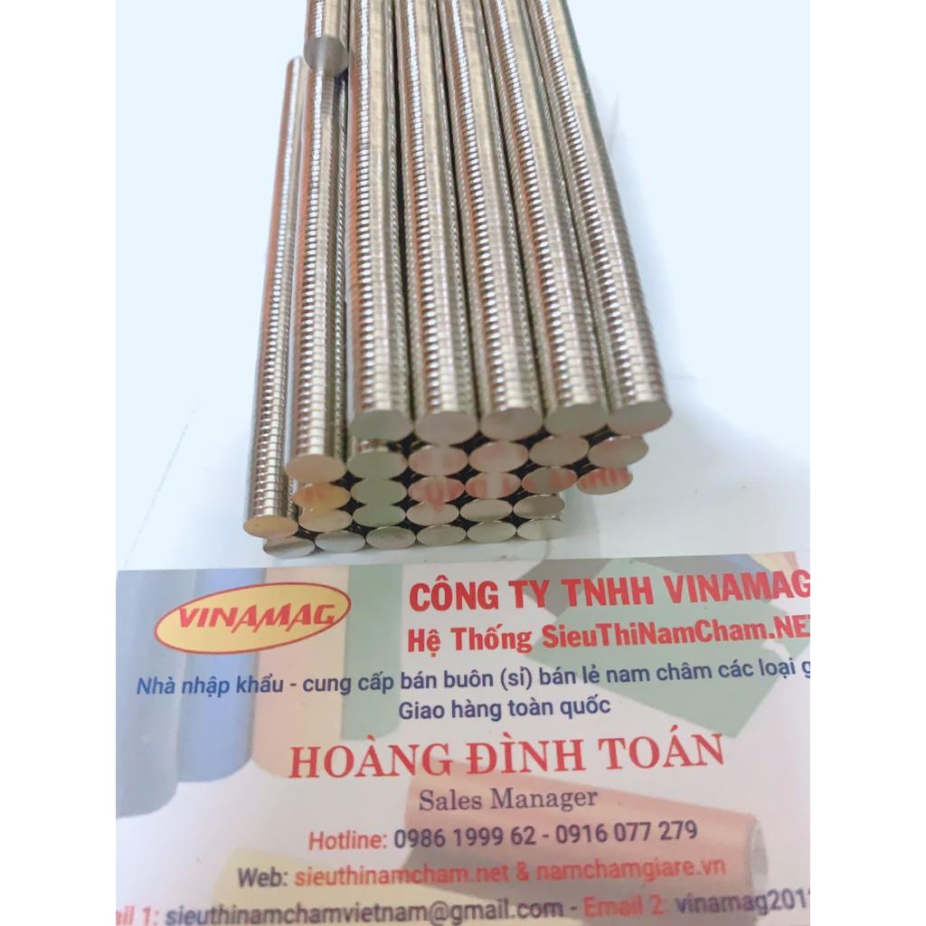100 viên nam châm 6x1mm loại nam châm đất hiếm chất lượng tốt