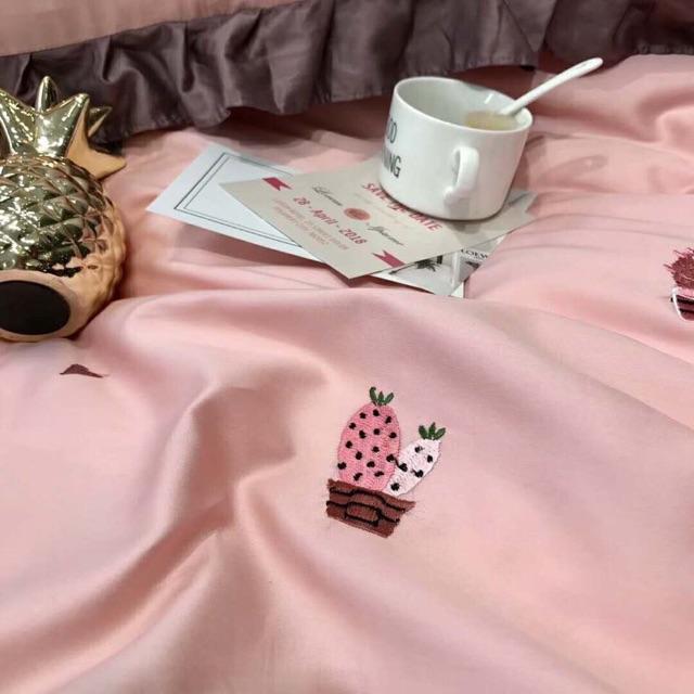 Bộ chăn ga gối lụa Flamingo 6 món tặng kèm gối trang trí đã có ruột
