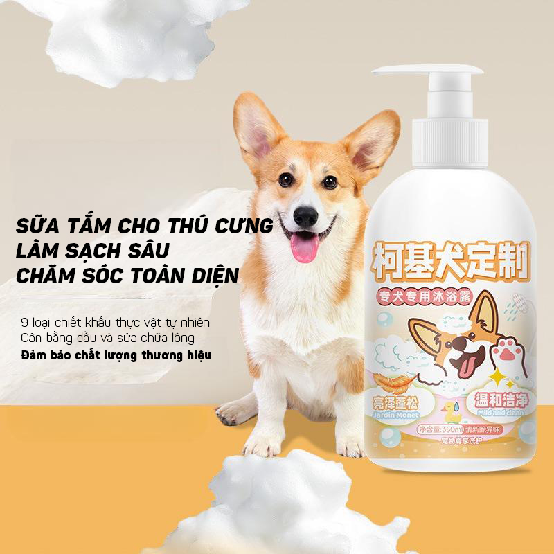 Sữa Tắm Chăm Sóc Lông, Thơm Mát Khử Mùi Hôi, Diệt Khuẩn, Diệt Bọ Dành Cho Chó Mèo, Thú Cưng, Vật Nuôi Trong Nhà 350ml - Hàng Nhập Khẩu