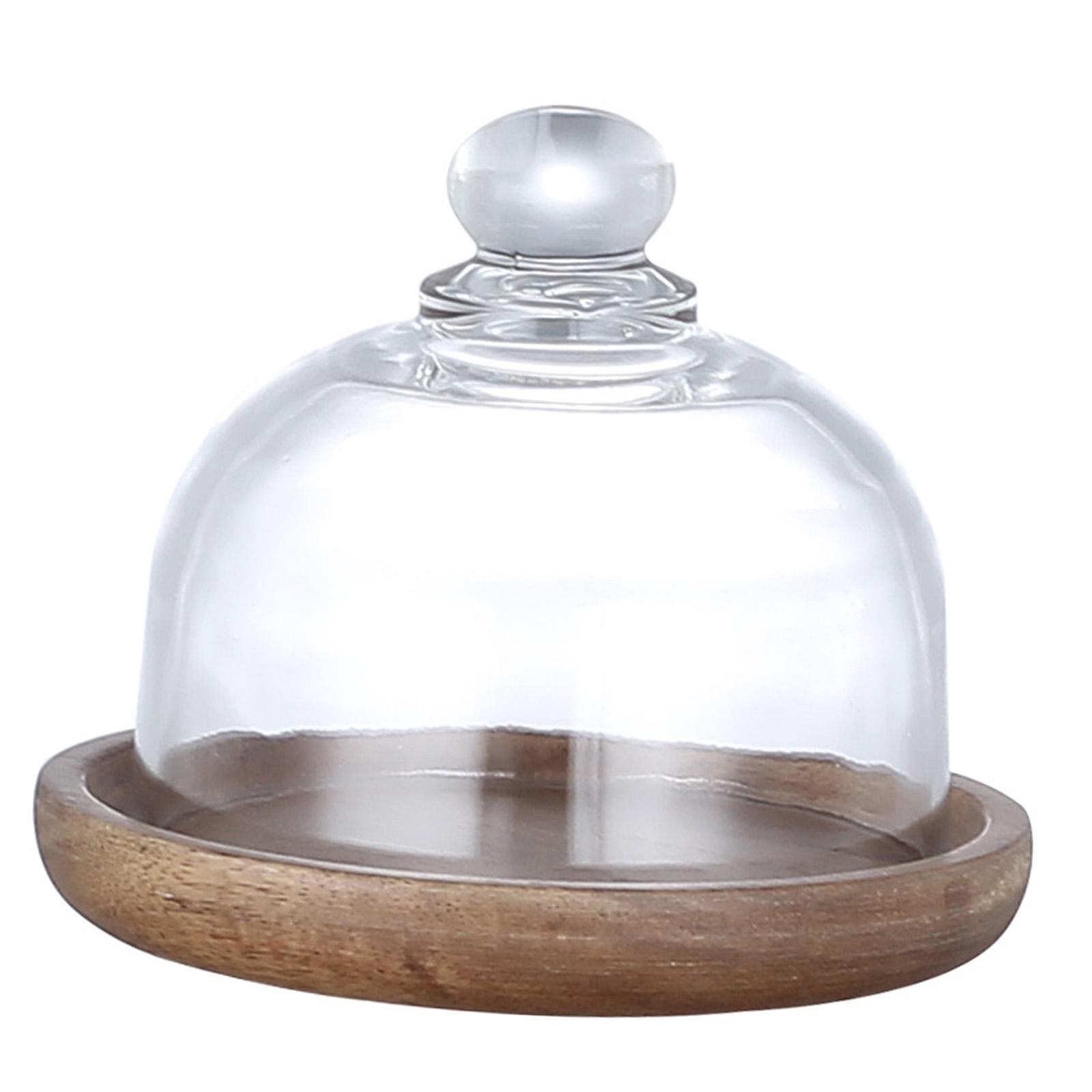 Nordic Glass Cover Serving Tray Cloche Dome Storage Cake Stand Bread Plate M