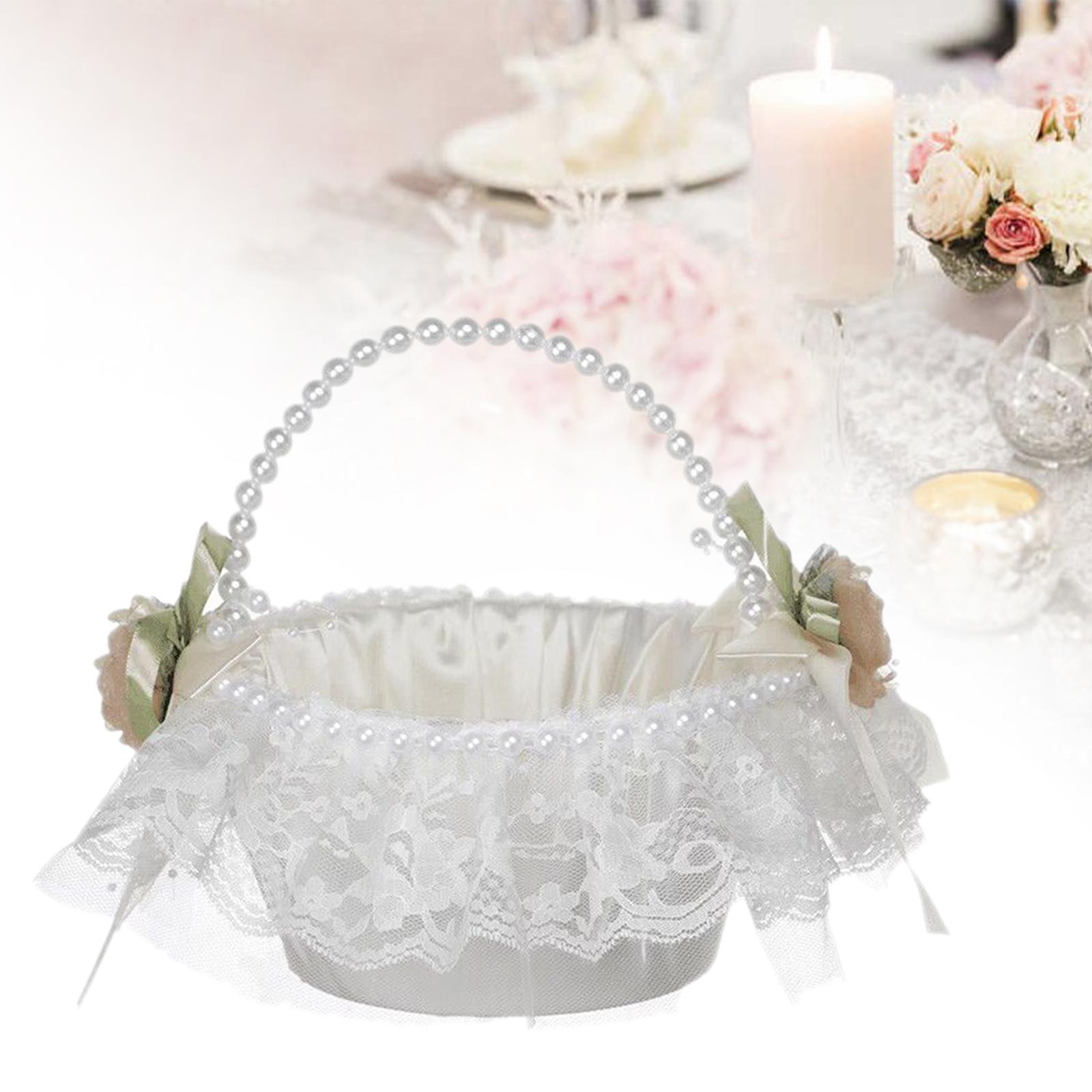 Wedding Flower Basket Decor Flower Girl Basket for Event Anniversary Parties