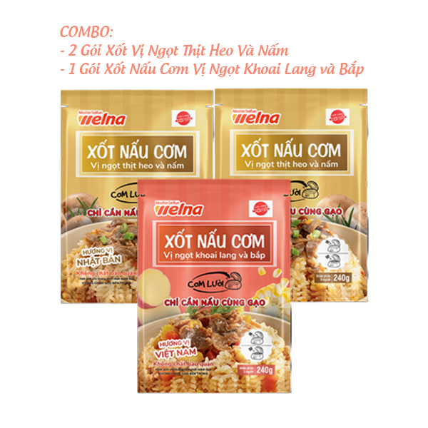 Combo 3 Gói Xốt Nấu Cơm Nisshin Nhiều Vị - Nisshin Seifun Welna Shop
