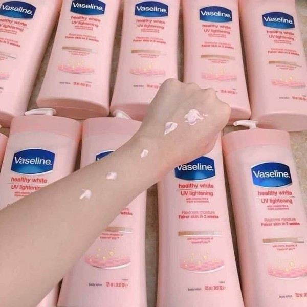 SỮA DƯỠNG THỂ VASELINE HỒNG LÀM MỊN &amp;TRẮNG DA 725ML ( Tặng Kèm Bút )