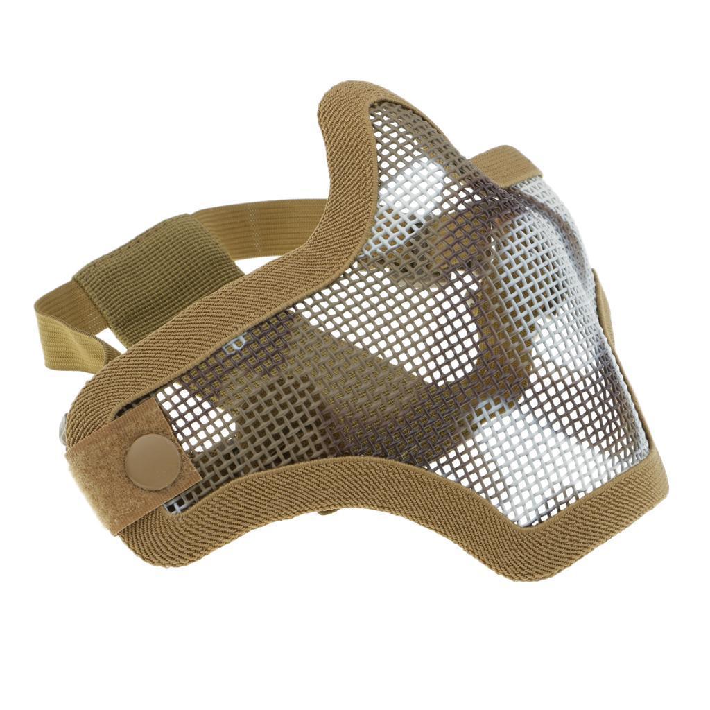 Hunting Adjustable Steel Half Face Mesh Mask, with Stable Back Strap