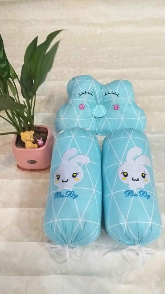 Bộ gối kèm chặn bông cho bé hình mây siêu dễ thương