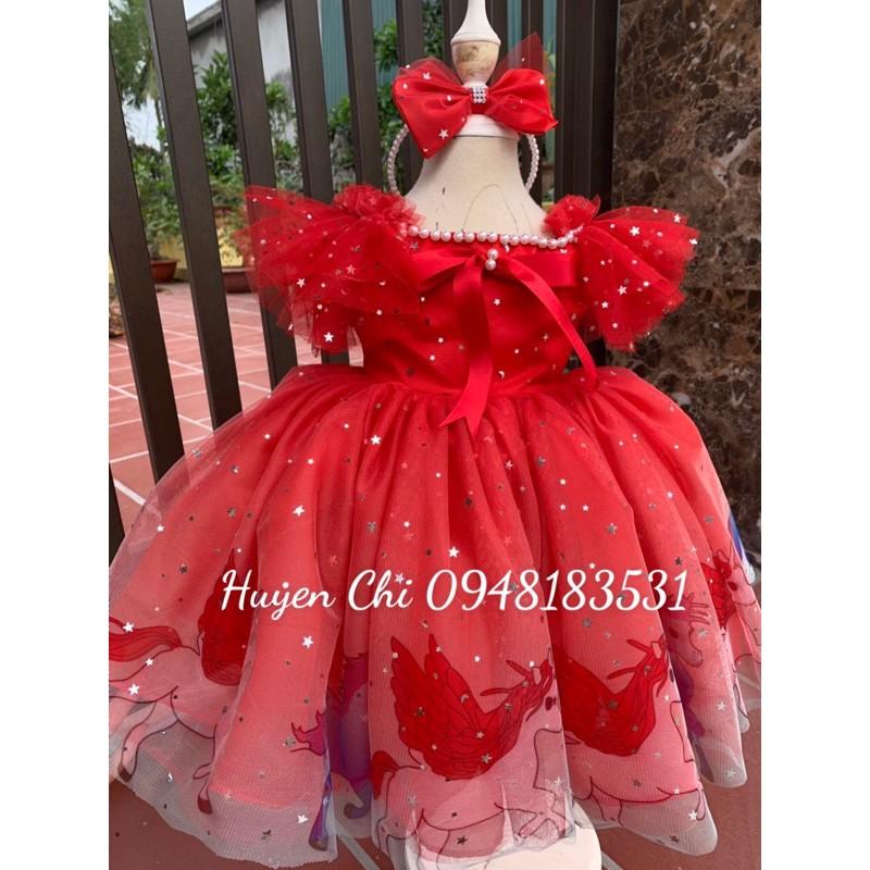Đầm họa tiết ngựa pony xinh yêu cho bé