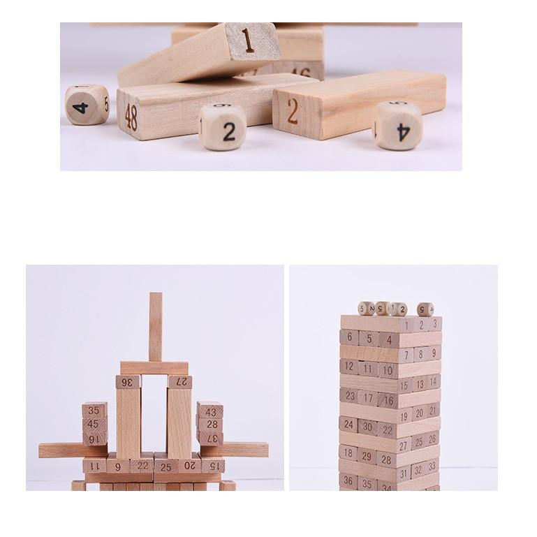 Bộ đồ chơi rút gỗ 48 thanh (có xúc xắc)