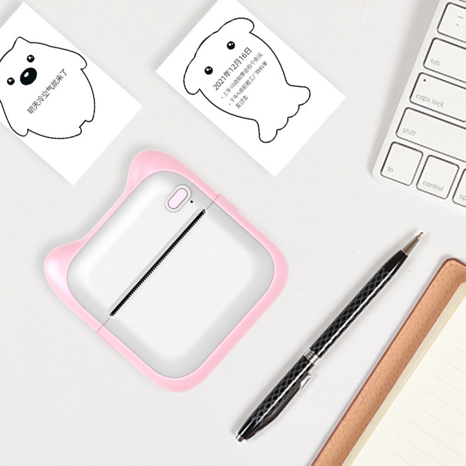 Mini Thermal Printer with 1 Roll Sticker Paper Mobile Printer for Android iOS Windows