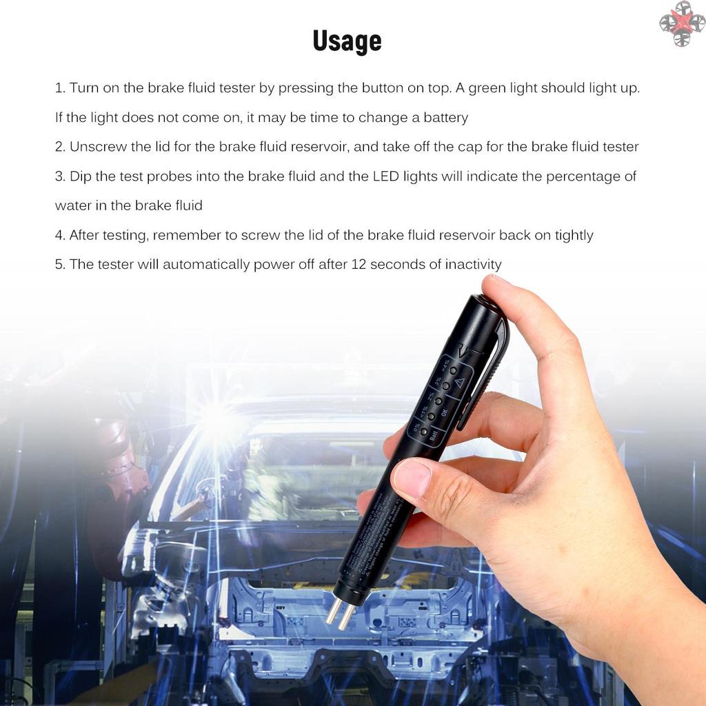 Bút Kiểm Tra Dầu Phanh Với 5 Đèn Led Cho Chấm Bi3 Dot4 Dot5