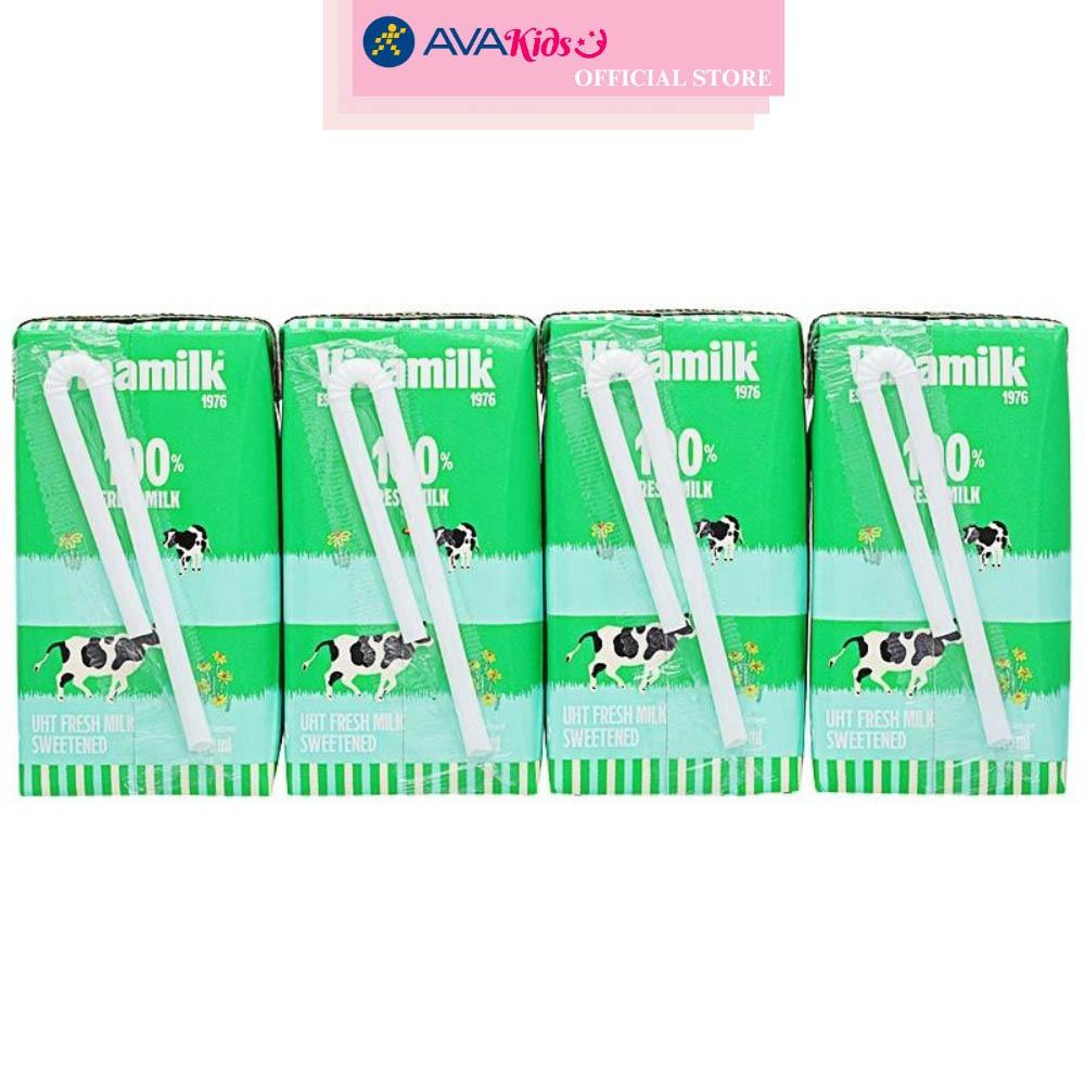 Lốc 4 hộp sữa tươi tiệt trùng Vinamilk có đường 110 ml (từ 1 tuổi)