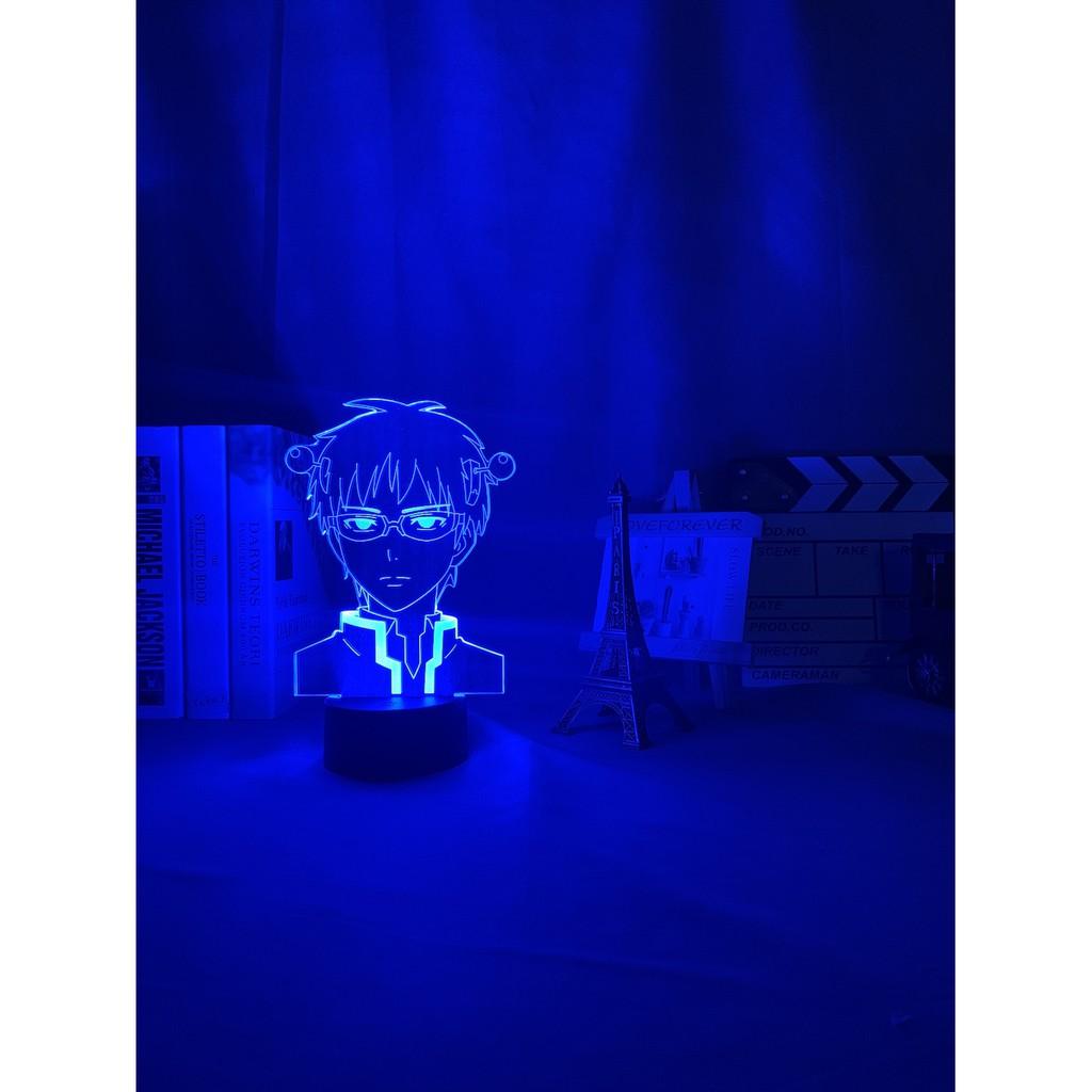 Đèn ngủ Led 3D Saiki Kusuo no Psi-nan Đèn Ngủ Trang Trí Phòng Ngủ Nhiều Màu Sắc Nightlight Anime