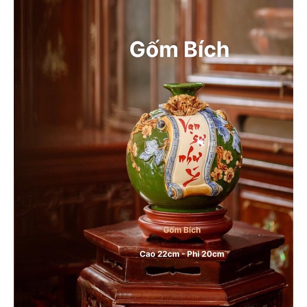Bình Hút Lộc Vạn Sự Như Ý Phát Tài Phát Lộc Bình Phong Thủy Tài Lộc Gốm Sứ Cao Cấp