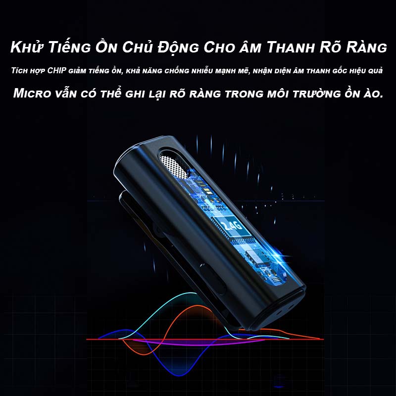 Mic Thu âm Livestream Không Dây Mini Khử Tiếng Ồn Dùng Cho Hội Nghị Micro Không Dây Cài Áo Thu Âm Dành Cho Điện Thoại Máy Tính Bảng Android Oppo Samsung