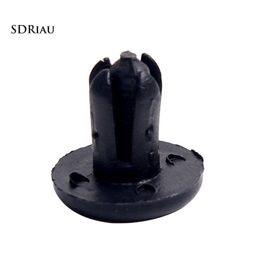 Bộ 100 đinh tán nhựa cố định tấm chắn bùn xe hơi lỗ 6mm