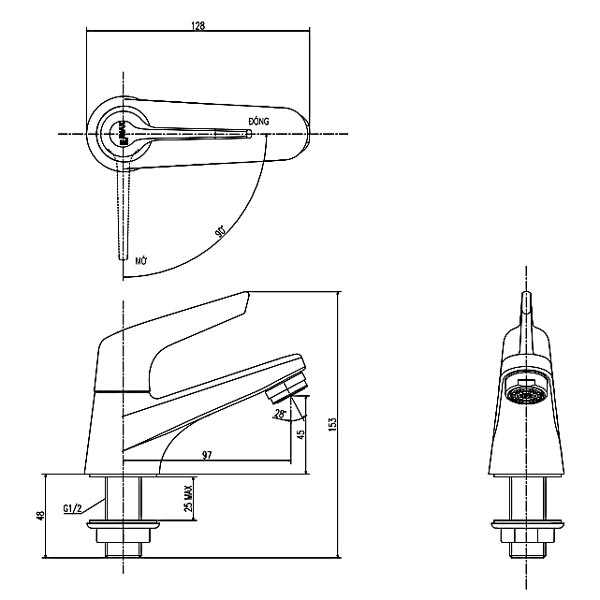 Vòi Nước Lạnh Lavabo gạt INAX LFV-17, siêu bền, hàng chính hãng