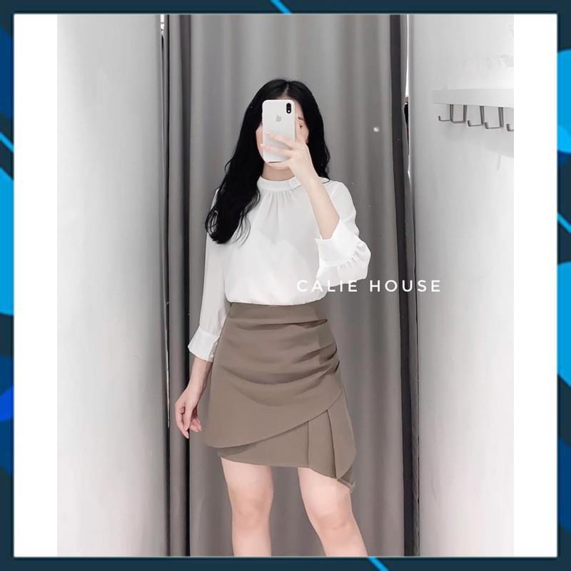 Chân váy xếp ly 2 lớp dành cho nữ chất tuyết mưa from đẹp 2 màu đen nâu thời trang chân váy chaaneell 531