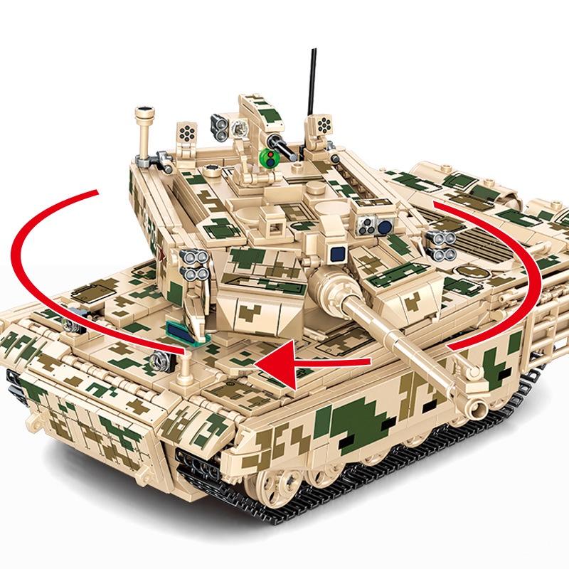 Đồ chơi Lắp ráp Xe Tăng chiến đấu 99A, Sembo Block 203110 Main Battle Tank, Xếp hình thông minh, Mô hình xe Tank