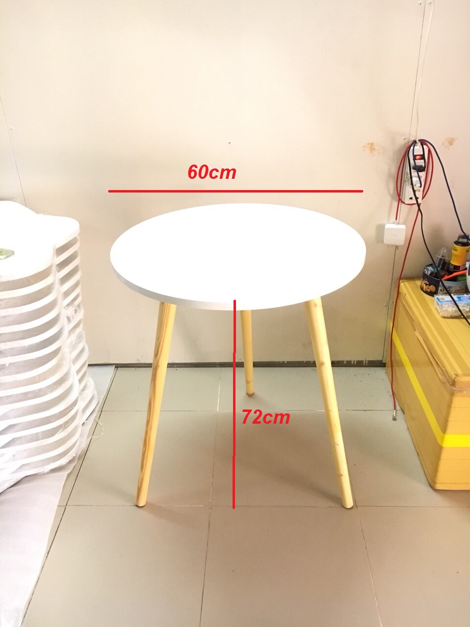 Bàn trà, bàn ăn tròn trắng 60x72, bàn cafe phòng khách, bàn coffee, bàn gỗ cà phê