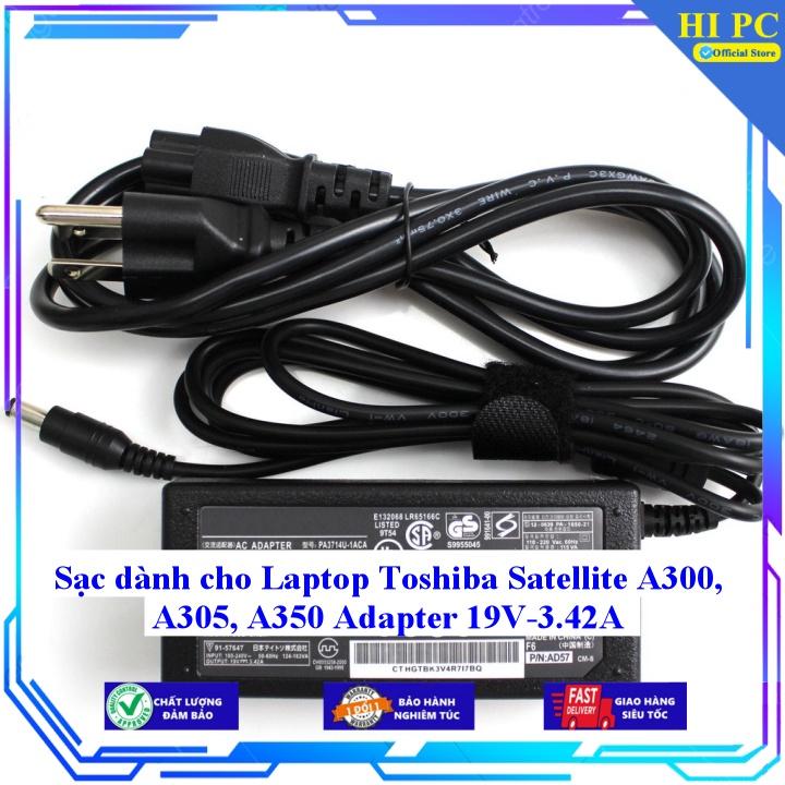 Sạc dành cho Laptop Toshiba Satellite A300 A305 A350 Adapter 19V-3.42A - Kèm Dây nguồn - Hàng Nhập Khẩu