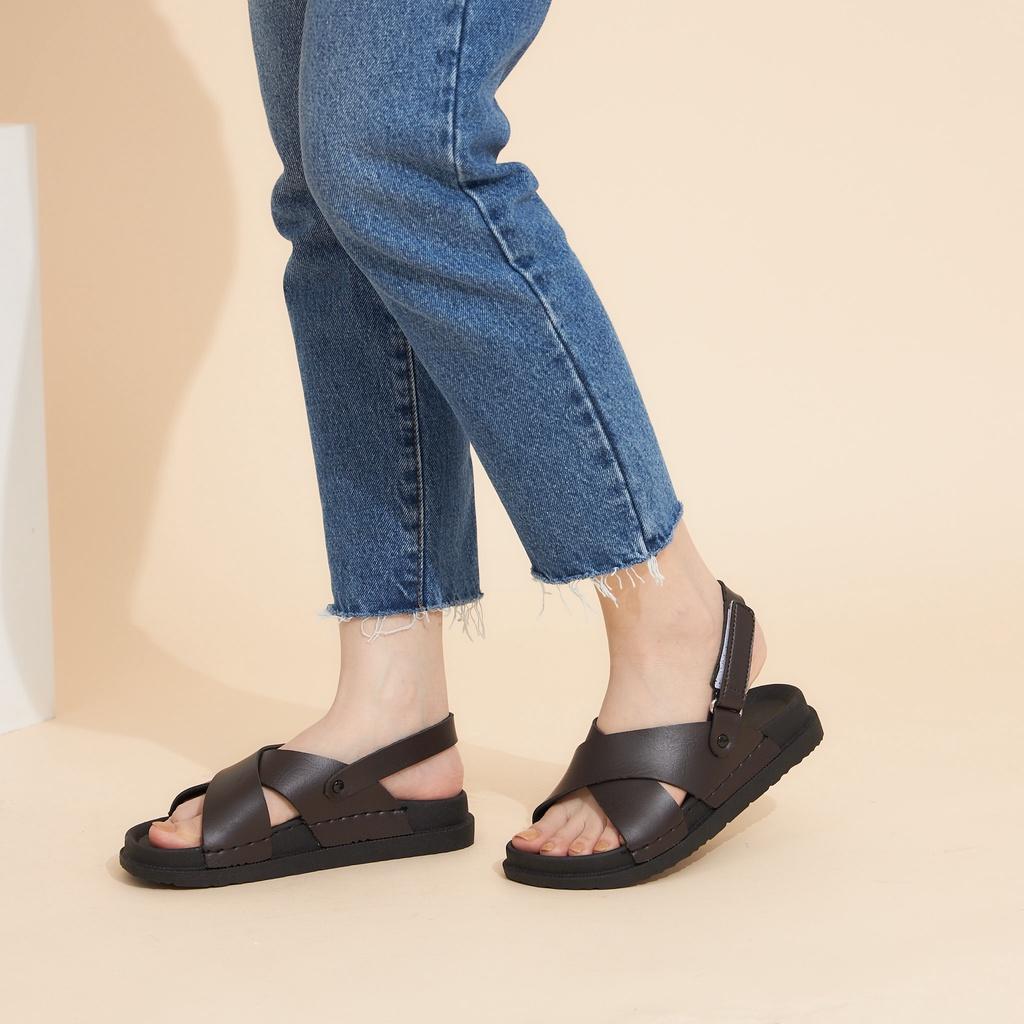 Giày Sandal Nữ MWC 2958 - Sandal Quai Chéo Bản To Quai Dán Đế Bánh Mì Thời Trang