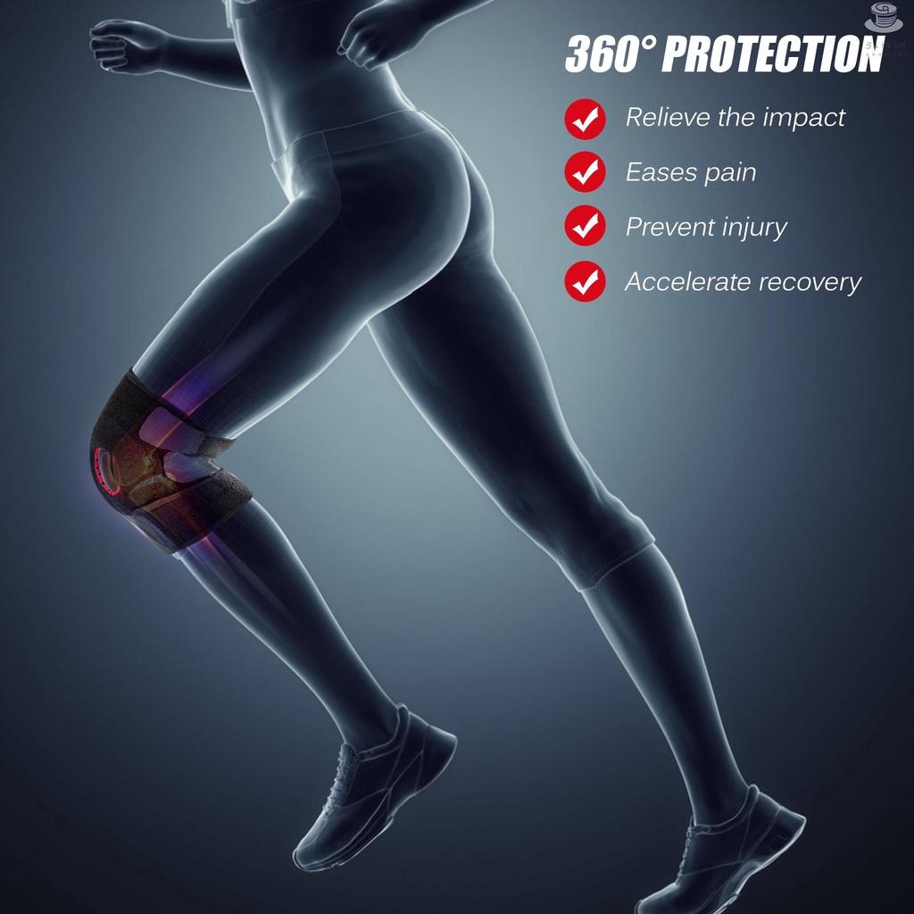 Kneepad Knee Protector with EVA Pad and Spring Fitness Soft Breathable Knee Guards Elastic Knee Brace Knee Support for Volleyball Football Dance Yoga Tennis Running Cycling Mountaineering Single