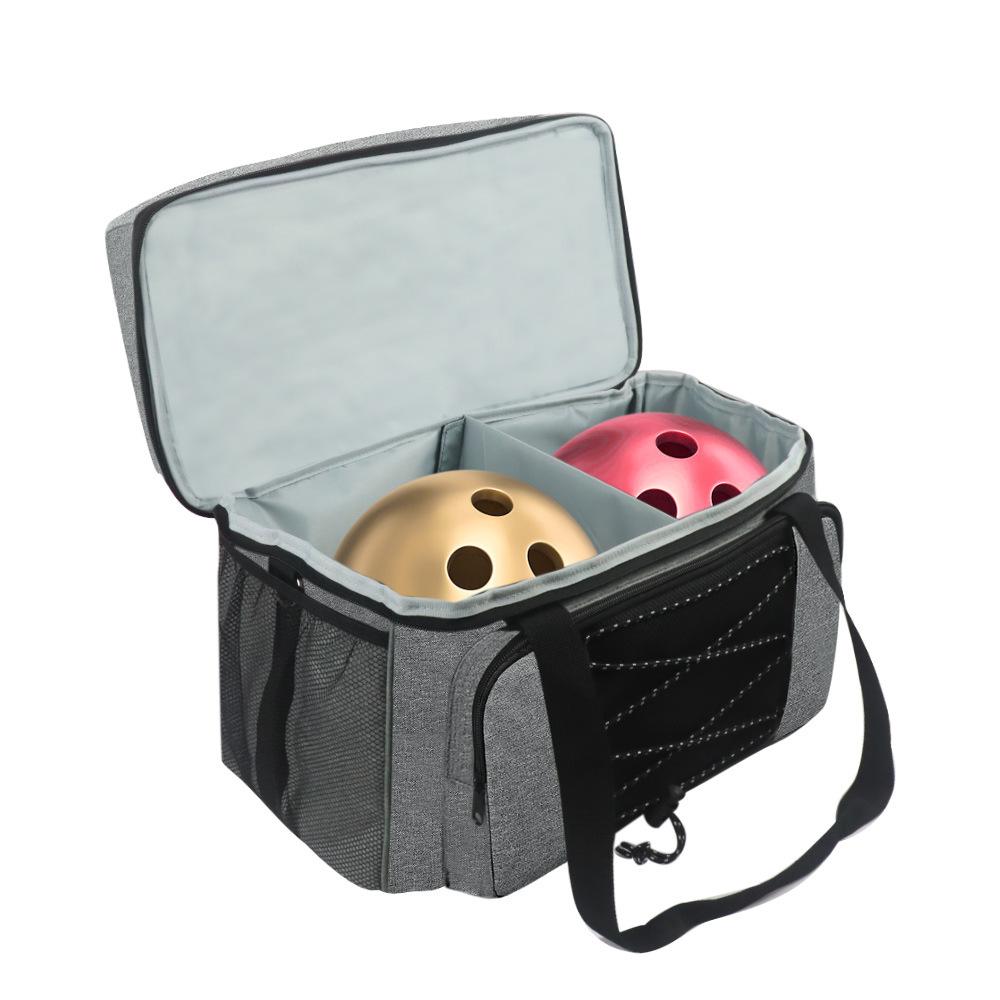 Bowling Bag for 2 Balls Portable Bowling Tote Bag with Padded Ball Holder for Double Ball and Pair of Bowling Shoes