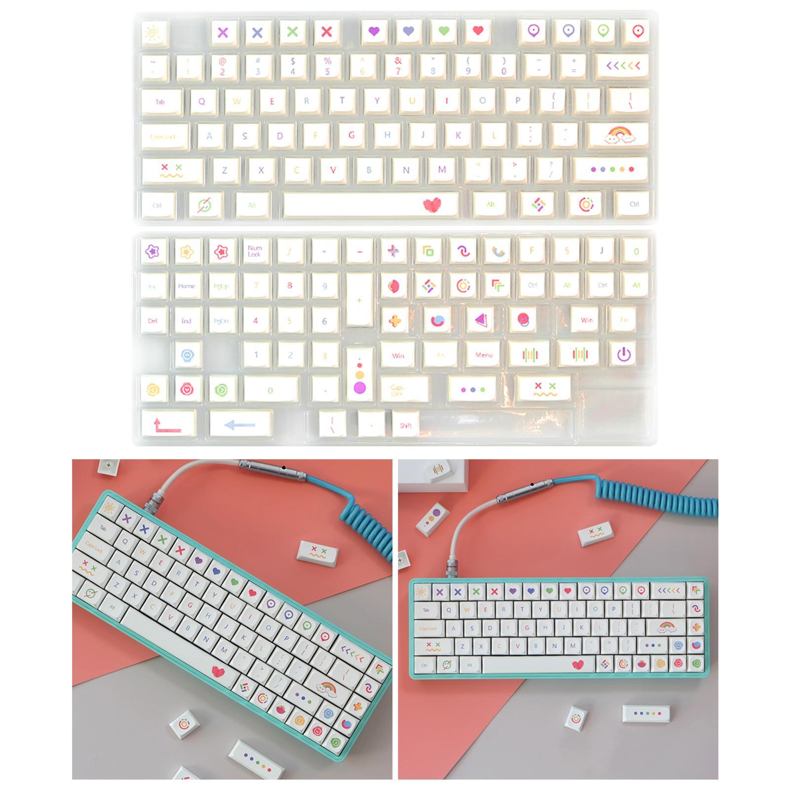 Universal 140 Keys PBT Keycaps Cute Pattern Dye Sub for MX Switch Gaming