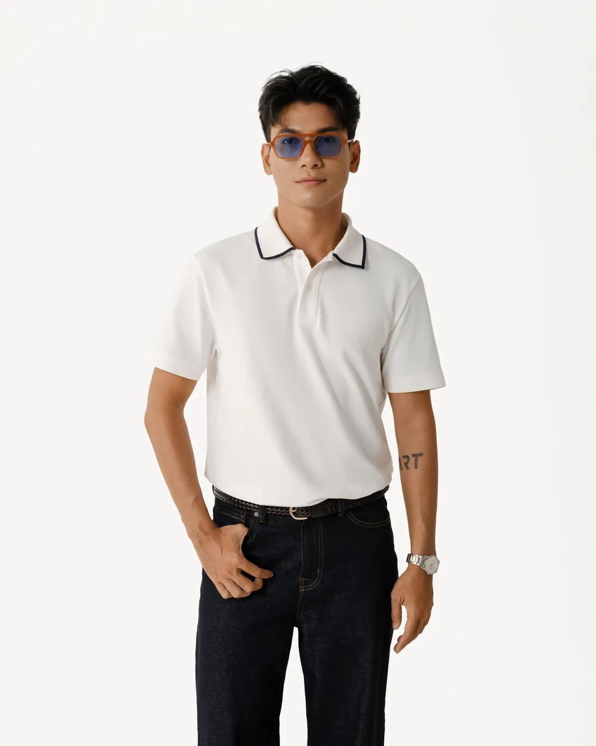 Áo polo ngắn tay nam S.Café phối cổ Form Fitted - RT 10S25POL004 | ROUTINE CÀ MAU
