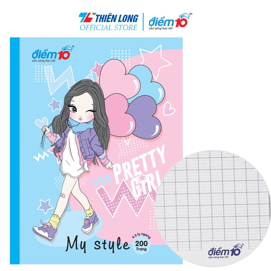 Combo 5-10 Tập học sinh 200 trang 4 ô ly ngang Điểm 10 TP-NB049