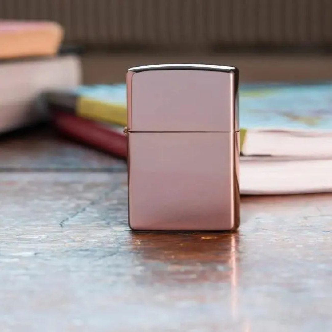 Bật Lửa Zippo Mỹ High Polish Rose Gold – Vỏ Dày Mạ Vàng Hồng Cao Cấp, Chống Gió, Bảo Hành Trọn Đời