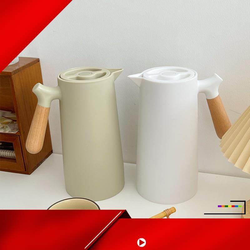 Đĩa đựng nước sốt "OuleiBình nước giữ nhiệt bằng kính cỡ lớn có tay cầm bằng gỗ tiện dụng