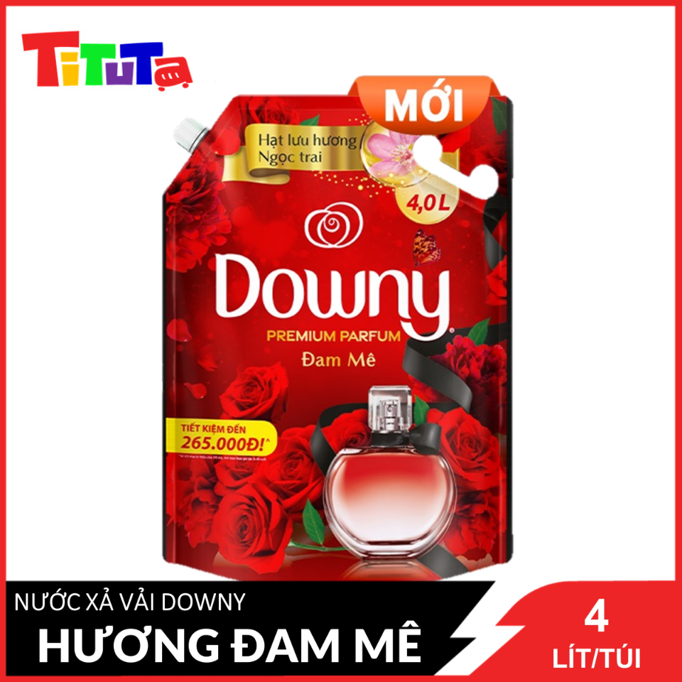 Nước Xả Vải DOWNY Nước Hoa Cao Cấp Đậm Đặc Hương Đam Mê Túi 4L