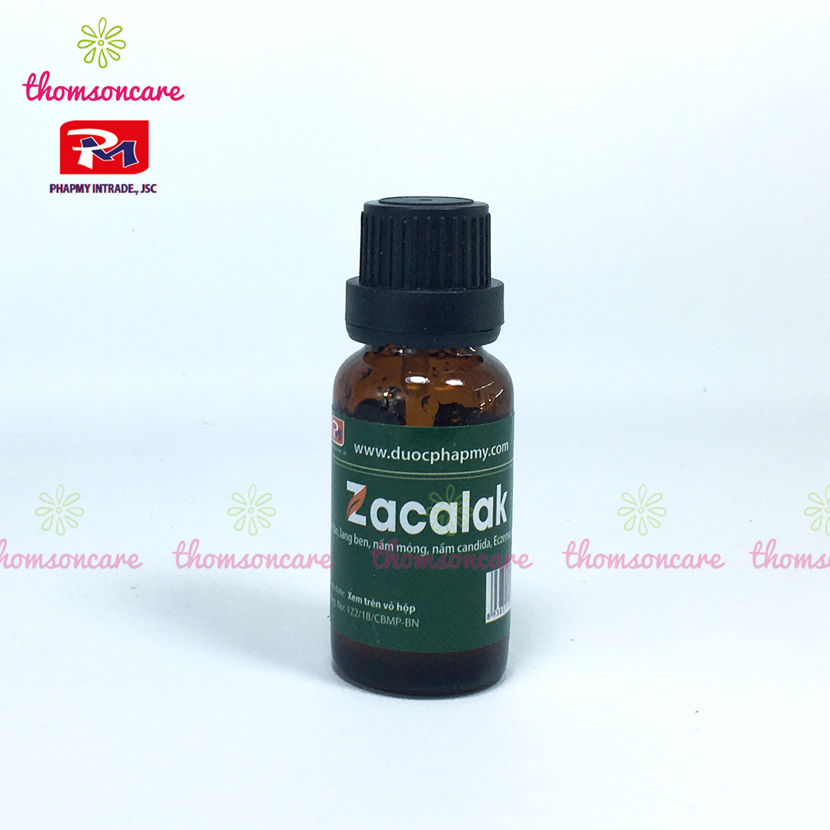 Zacalak - Lọ 10ml - Bôi hắc lào, lang ben, hỗ trợ giảm nấm móng - Từ cồn povidone Iod và Miconazole