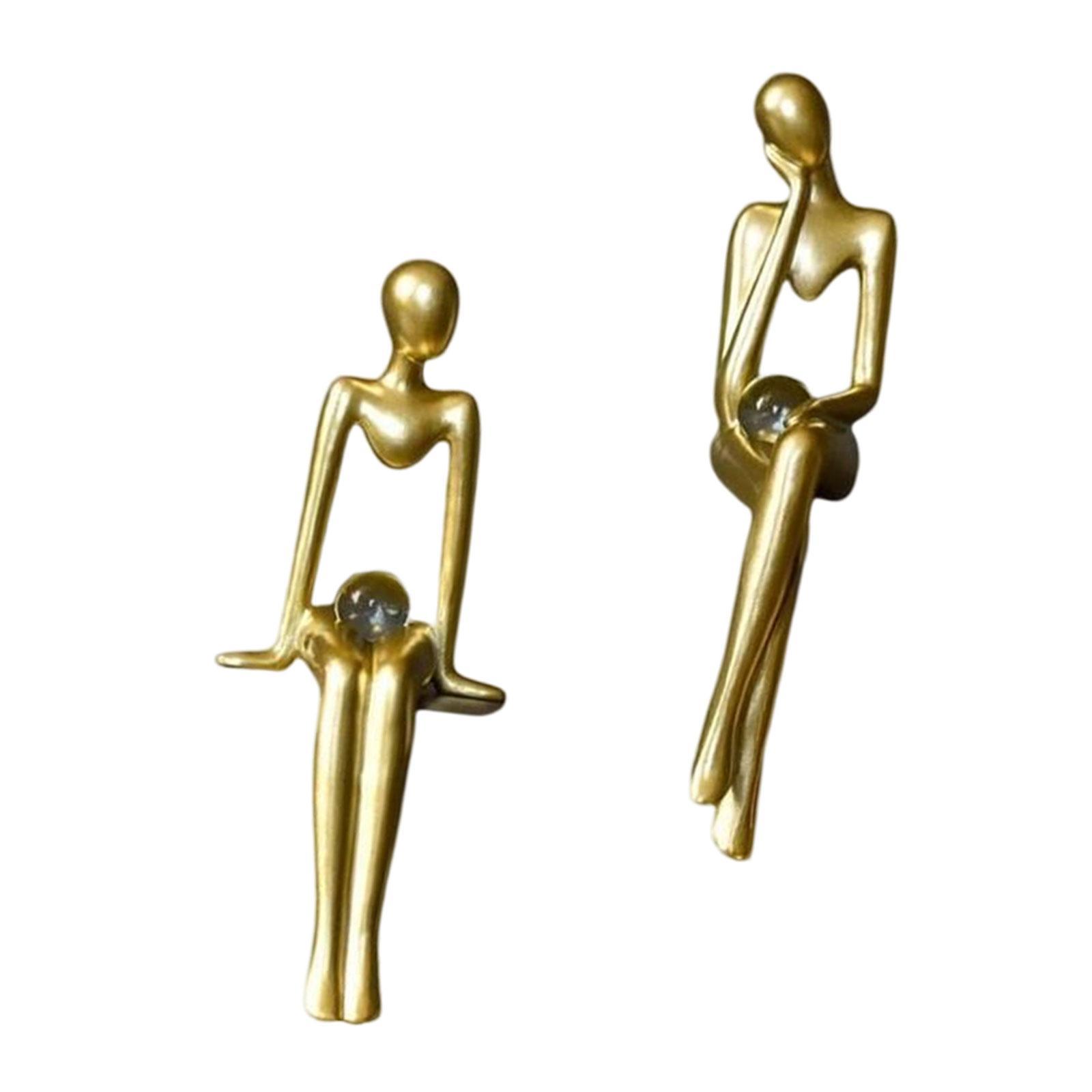 2Pcs Modern Abstract Thinker Statue Figurine Crafts Desktop