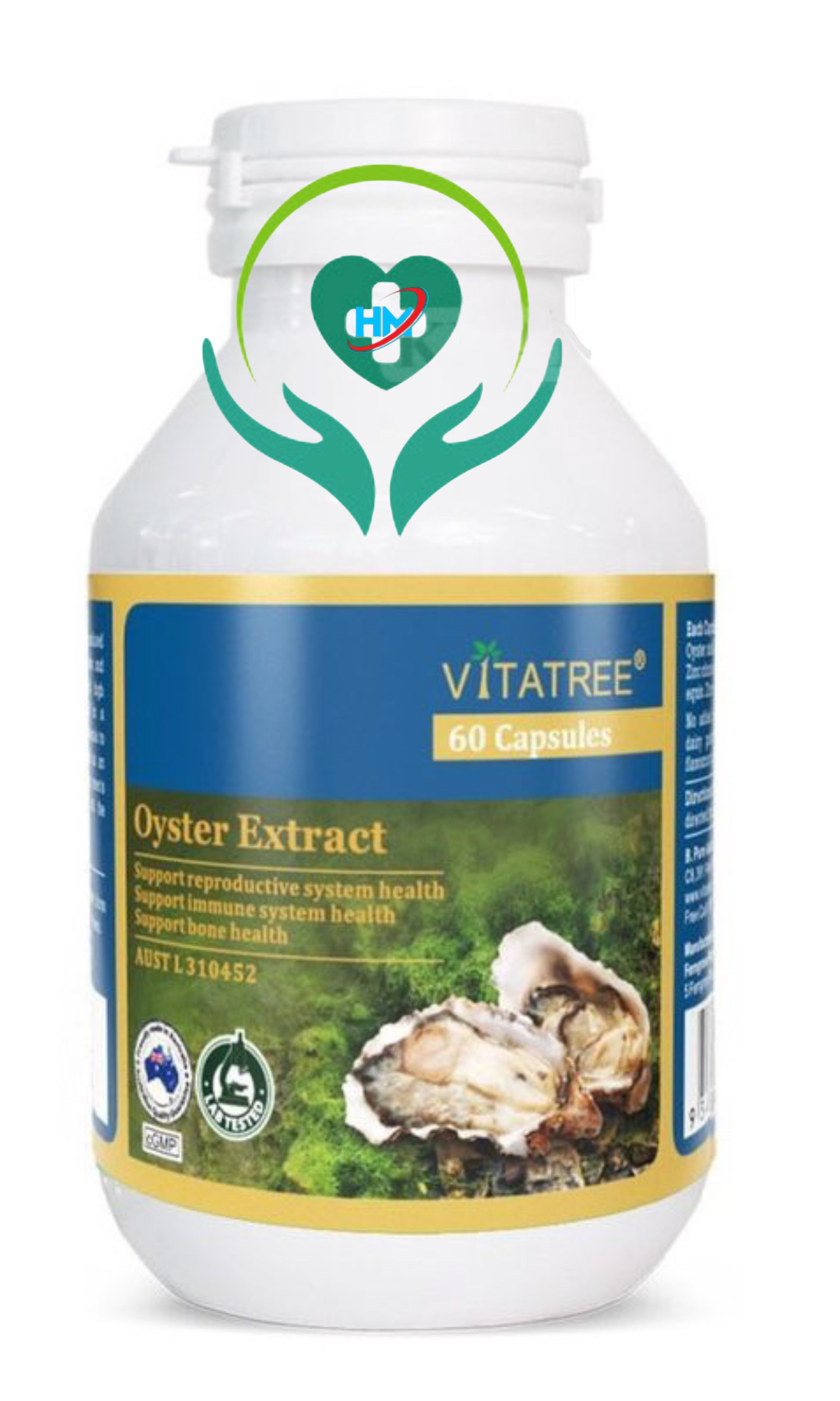 Viên bổ thận Hàu Biển Vitatree Oyster extract, lọ 60v, nhập khẩu Úc
