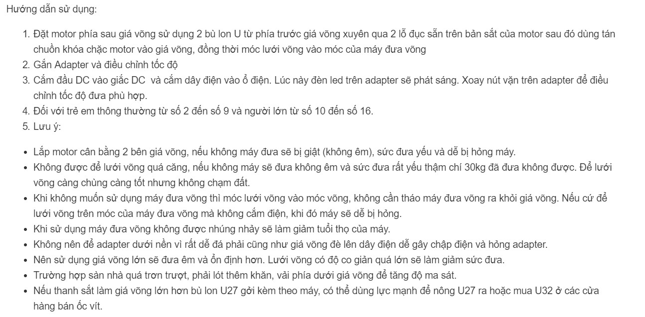 Máy Đưa Võng Tự Động Livorno Mạnh Mẽ Chắc Chắn - PK274