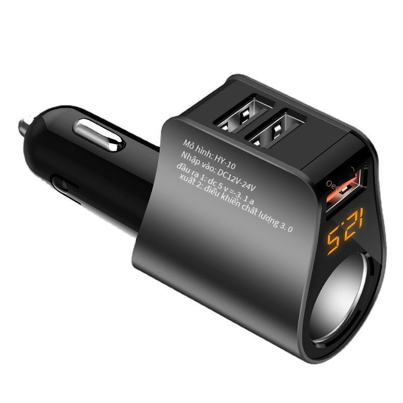 Bộ sạc xe hơi tốt nhất bộ sạc xe hơi sạc nhanh USB kép điện thoại di động trên xe hơi sạc nhanh bật lửa một kéo hai bộ sạc qc3.0