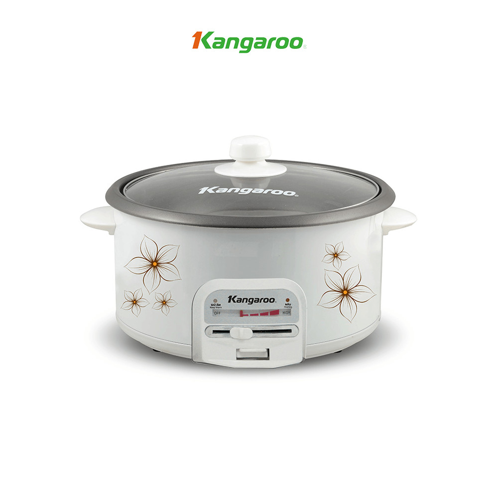 Lẩu điện Kangaroo 4.5L màu trắng hoa 5 cánh KG272 - Hàng chính hãng