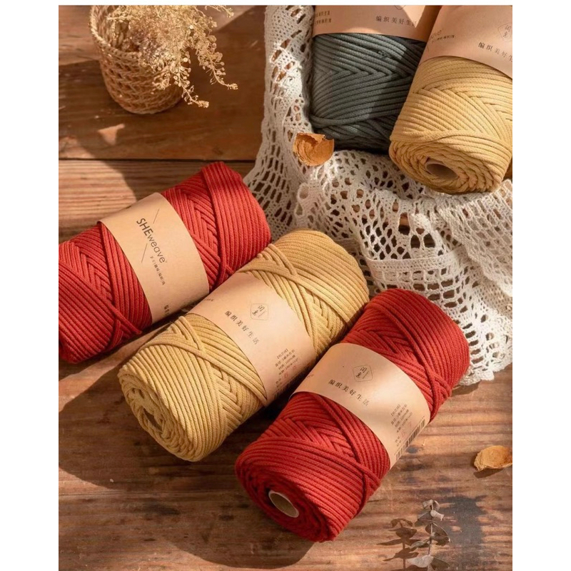 Cuộn 100m -Dây dệt Sheweave 100% cotton size 3mm thắt MACRAME, đan, móc handmade