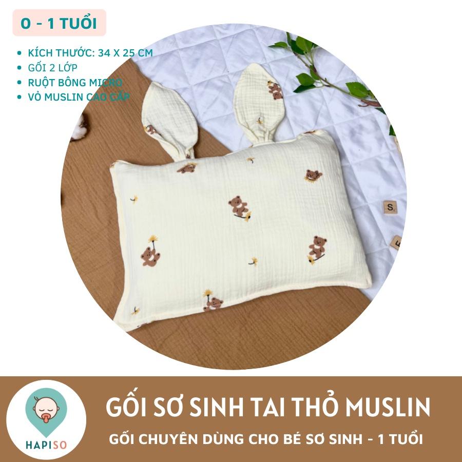 Gối Sơ Sinh Tai Thỏ Hapiso