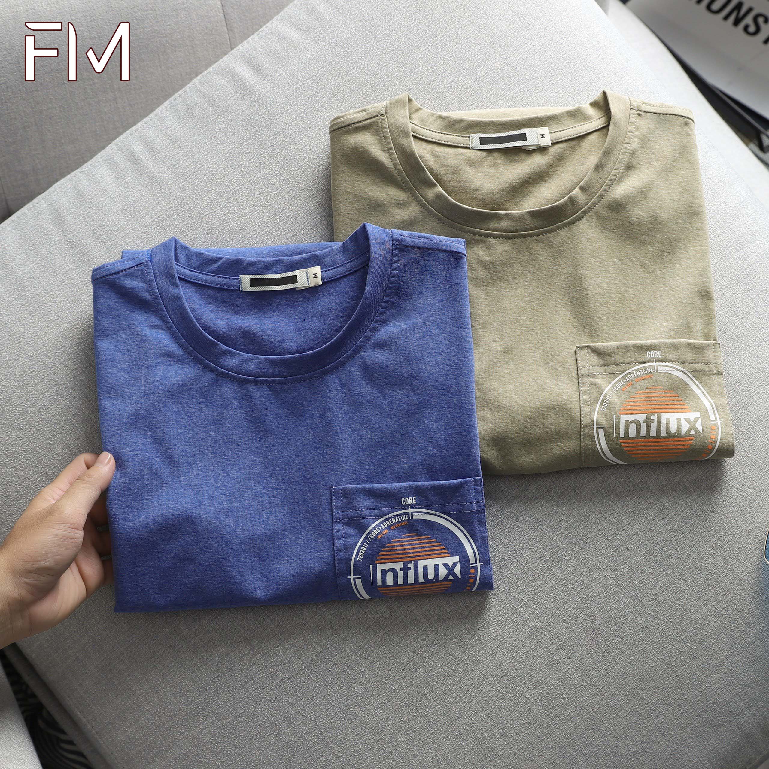 Áo thun nam cổ tròn tay ngắn có túi, chất thun cotton thấm hút co giãn tốt - FORMEN SHOP - FMPS181