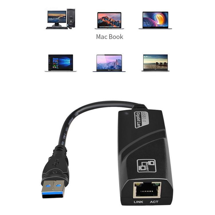 Cáp USB 3.0 ra Ethernet RJ45 Gigabit 1000Mbps hỗ trợ mac, window - Hồ Phạm