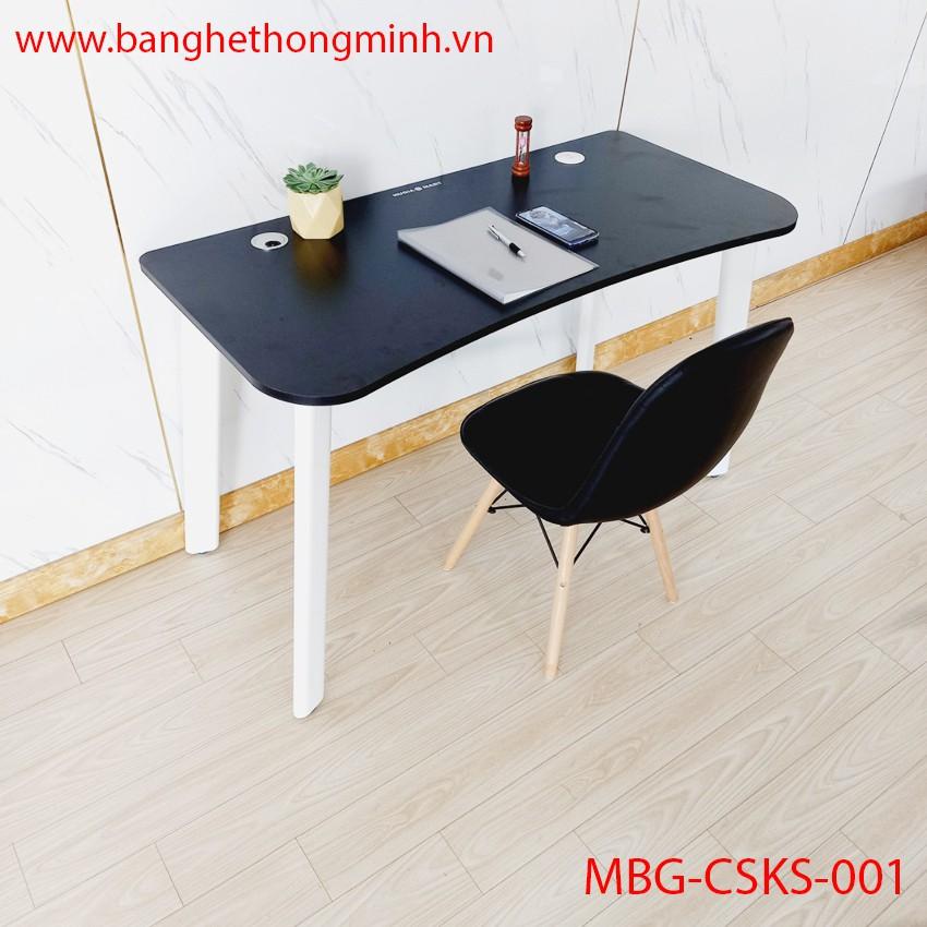 Bàn mặt gỗ MDF + Chân sắt Oval khung sắt X tích hợp sạc USB